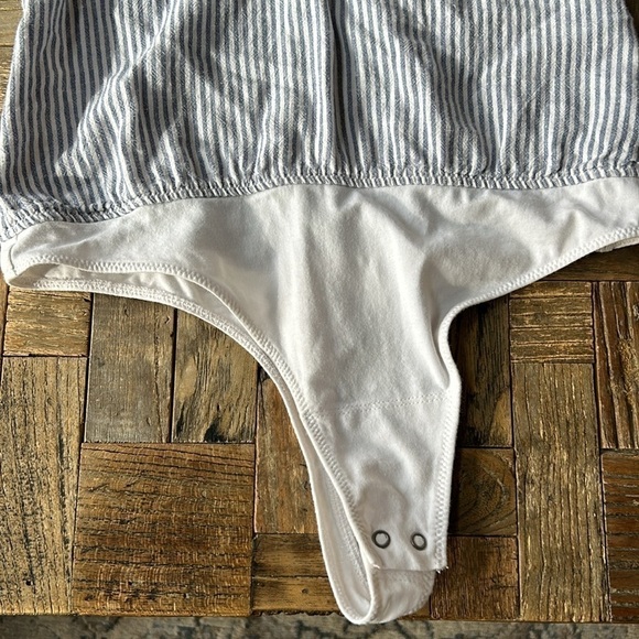 Abercrombie & Fitch Striped Linen Bodysuit - Picture 3 of 8